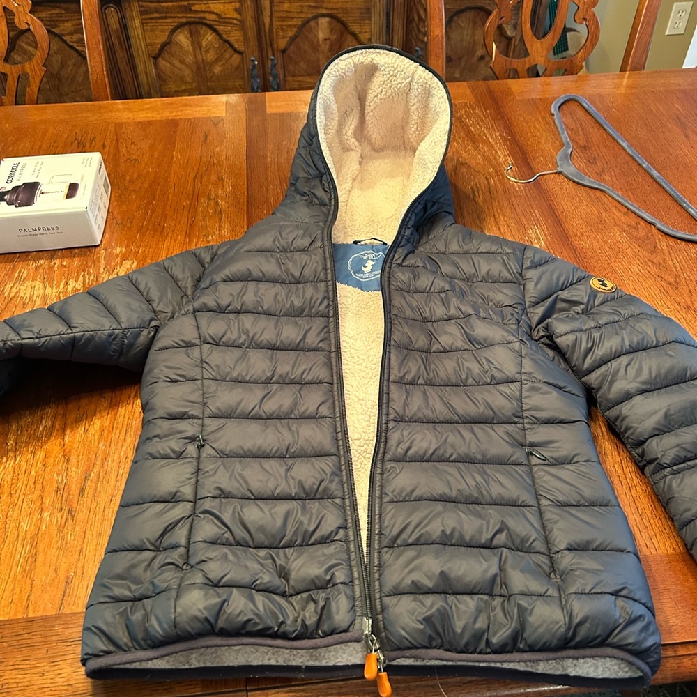 SAVE THE DUCK Blue and White Ultra Light Jacket